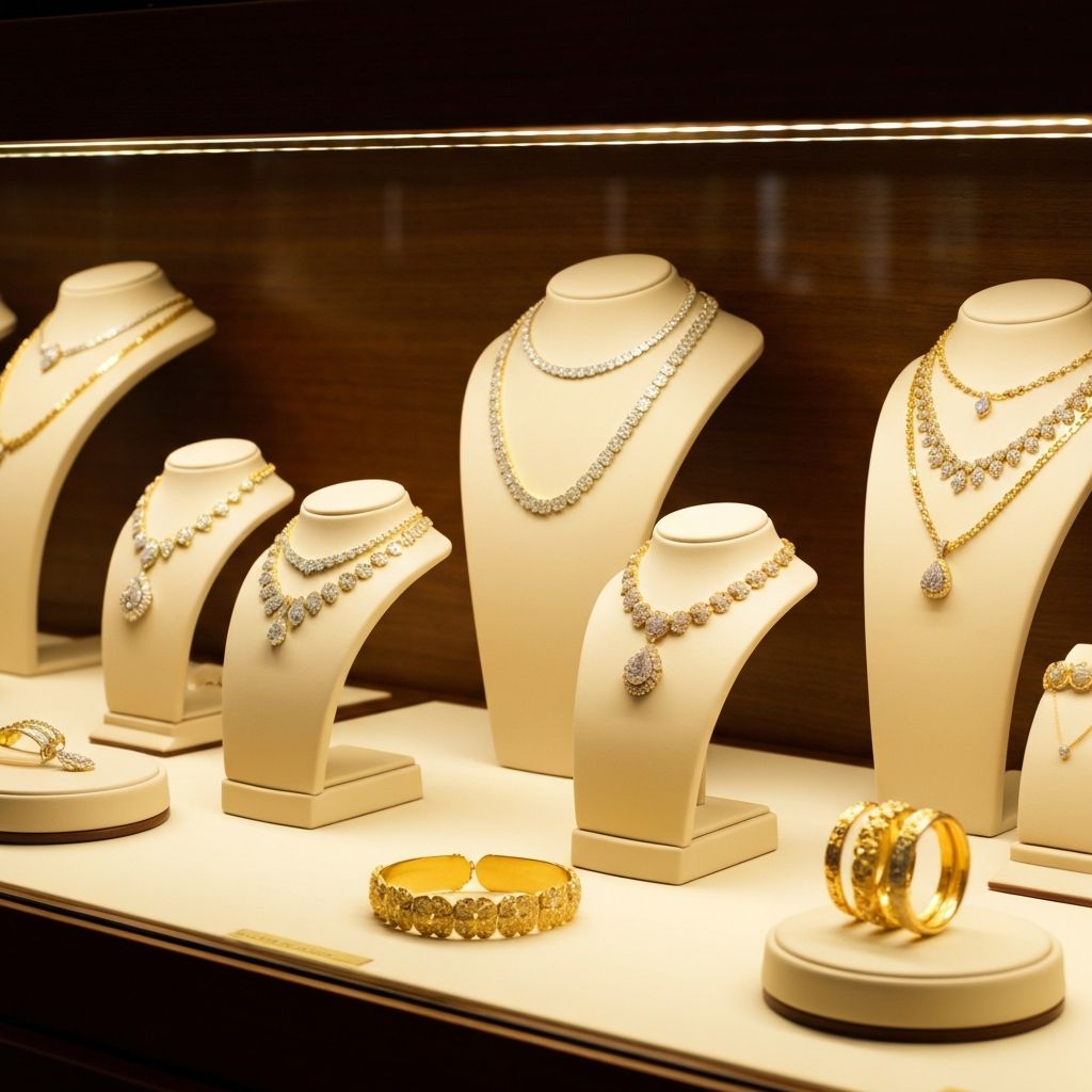Luxury Gold Jewelry Showcase